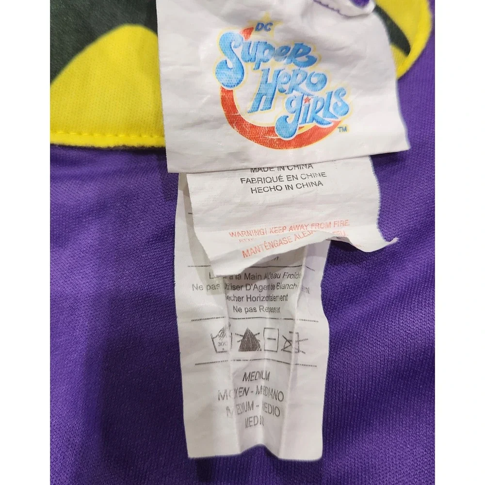 DC Super Hero Girls Batgirl Costume Purple Yellow Jumpsuit Kids M 8-10 Halloween